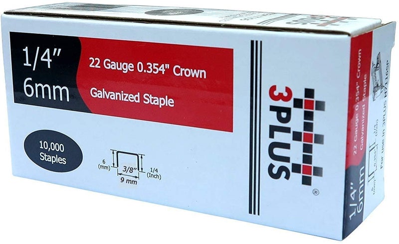 3PLUS 71/06 دبابيس سلكية مجلفنة رفيعة 22 قياس بطول ساق 1/4 بوصة (9 مم) وقطر 3/8 بوصة، قابلة للتبادل مع دبابيس السلسلة 71 (10,000 في العلبة) - Image 1